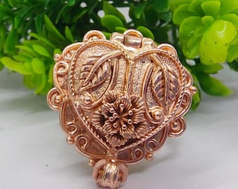 Rose Gold Plated Poison Ring, Secret Locket, Pillbox, filled pure gold compartment ring, dainty poision ring, antique ring ,perfume ring