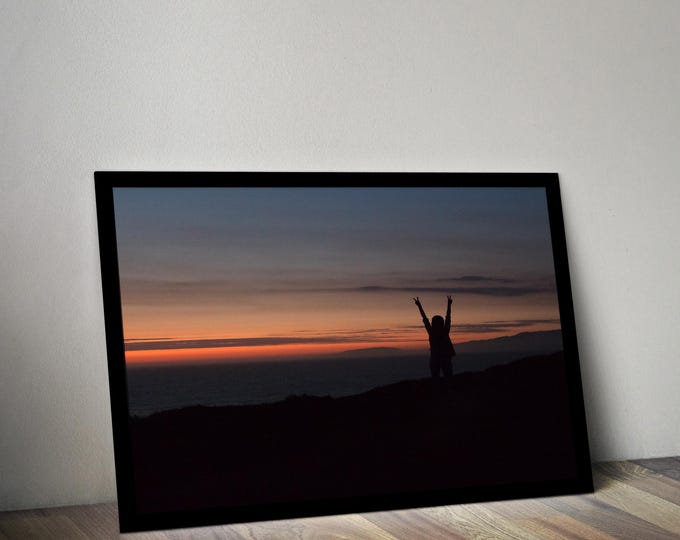 Featured listing image: Hands Up Peace Sign at Sunset Photography Print