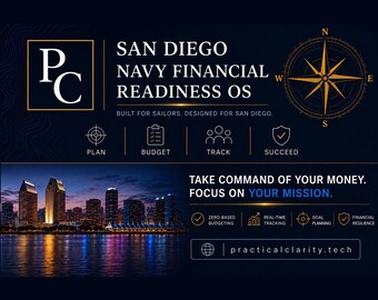 San Diego Navy finanzielle Bereitschaft OS, Militärbudgetplaner, Google Sheets Gehaltscheck, Verschuldung, Reinvermögen & Ersparnisse