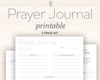 Prayer Journal Printable, Prayer Journal PDF, Prayer Journal Digital, Prayer Journal Template, Prayer Journal Kit, Prayer Printable