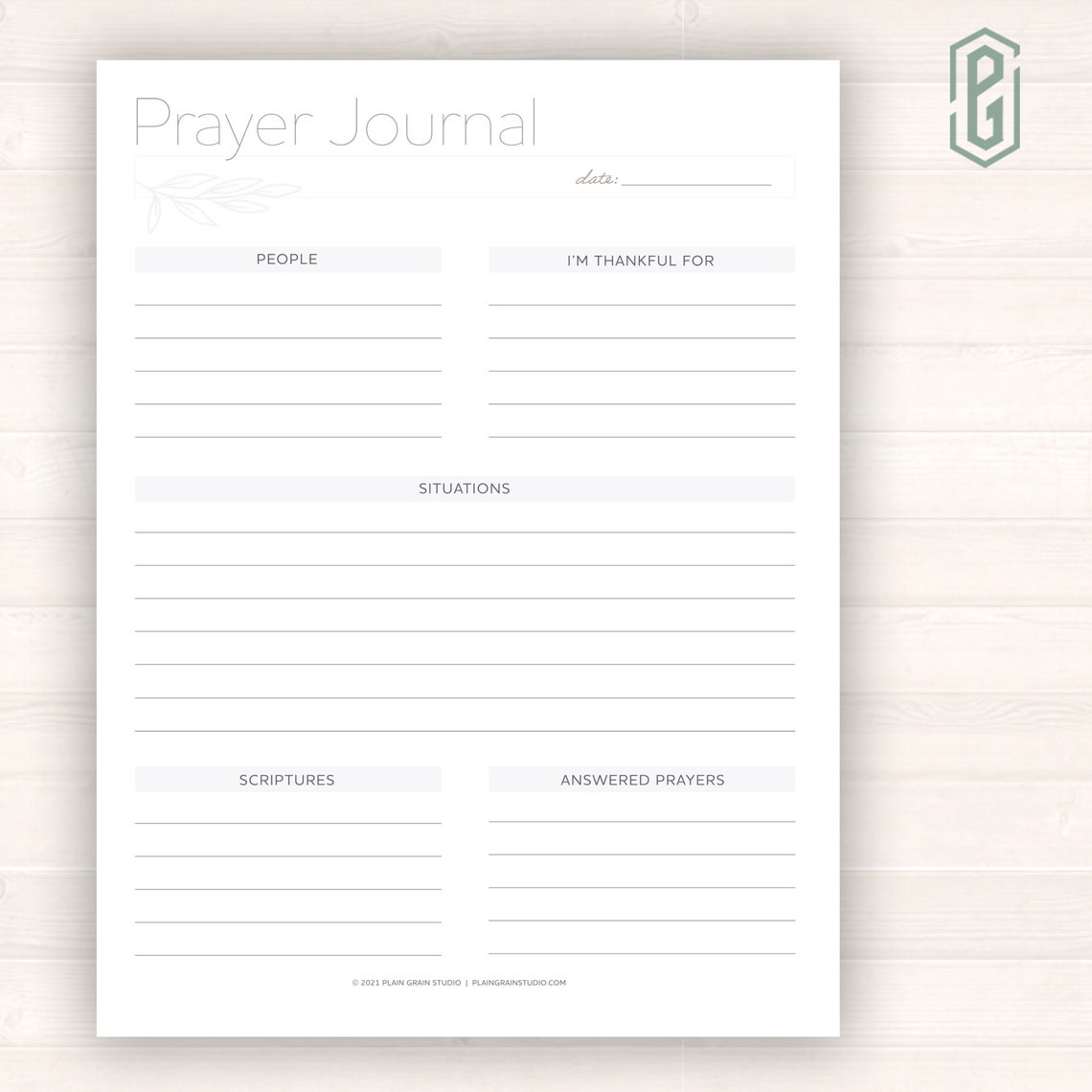 Prayer Journal Printable Prayer Journal PDF Prayer Journal Digital