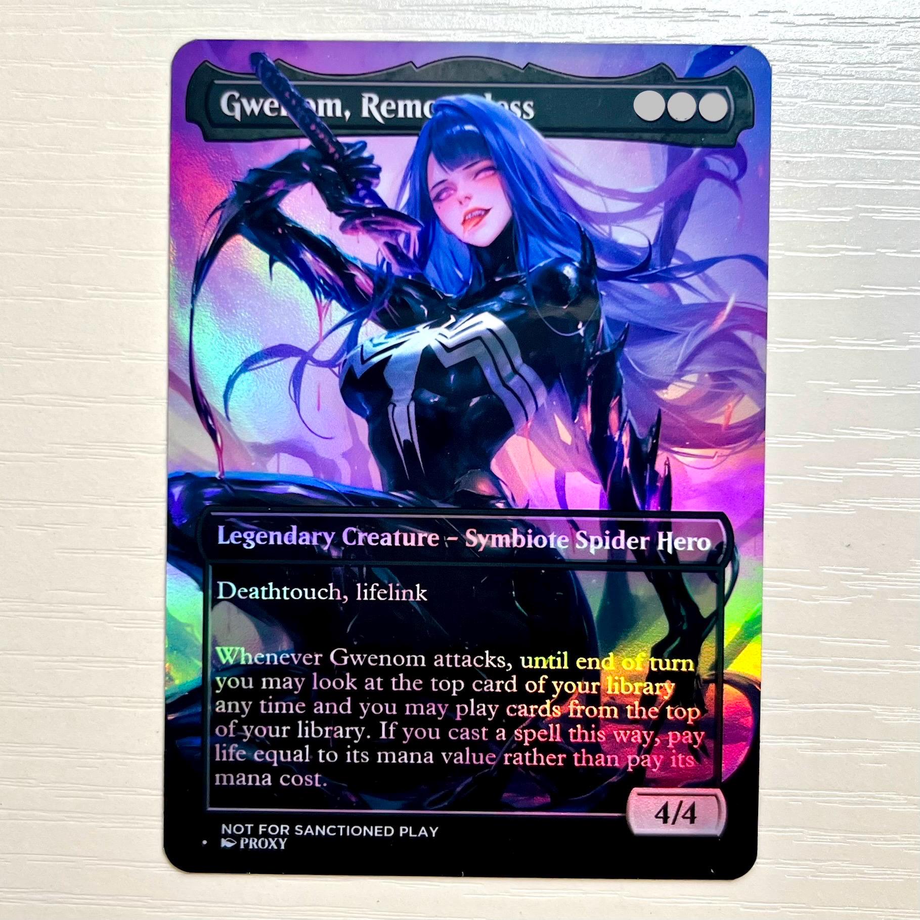 gwenom mtg card Gwenom, Remorseless pay life equal to its mana value rather than pay its mana cost. MTG Custom Proxy - Gwenom,