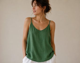 Linen Camisole Top Women, Loose Linen Tank Top, Summer Linen Cami, Casual Linen Top, Lightweight Linen Blouse, Plus Size Linen Clothing