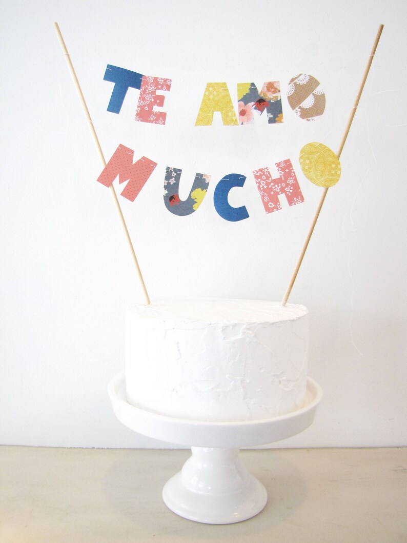 Te Amo Mucho Wedding Cake Topper Cake Banner Personalized Etsy