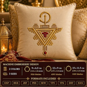 Moroccan Amazigh Embroidery Design | Tifinagh Tazerzit Pattern | Machine Embroidery