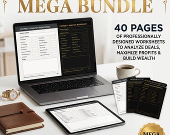 投資家向け | 不動産投資家向けバンドル | 記入可能なPDF | 4ページ構成のデジタル版 | 即時ダウンロード