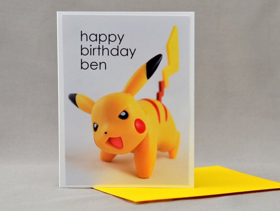 custom pokemon birthday card etsy