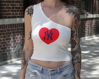 New York Yankees Baseball Off The Shoulder White Top