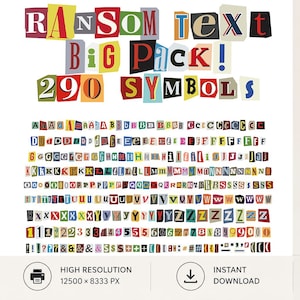 Lösegeld-Notiz, Vektor-Alphabet, Magazin-Ausschnittbuchstaben, grafische Typografie-Design-Assets