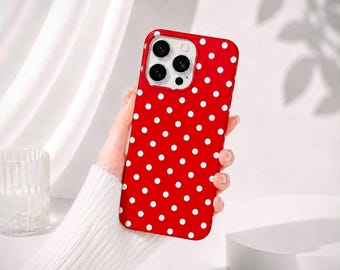 Etui na telefon w koreańskie kropki: wstrząsoodporne etui na iPhone'a 15-17 Pro Max