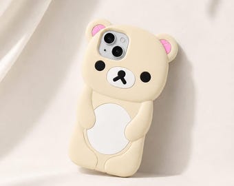 Silikonowe etui na telefon 3D z misiem na iPhone'a, miękkie etui Kawaii