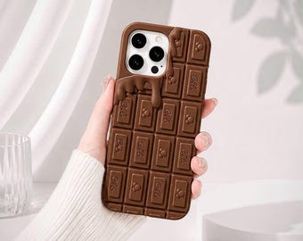 Etui na telefon w kształcie tabliczki czekolady, miękka silikonowa osłona na iPhone'a