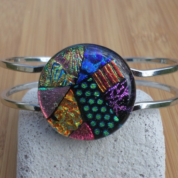 Starre Armband, Patchwork aus dichroitischem Glas