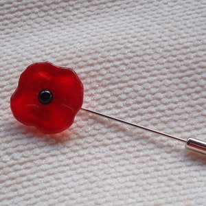 Poppy pin in fused glass