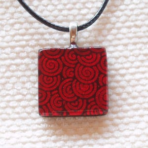 Red dichroic glass pendant