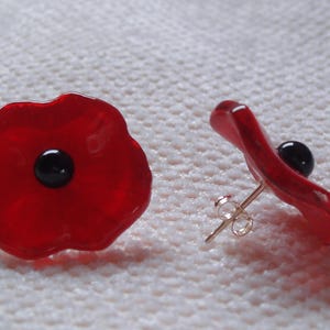 Poppy studs in glass