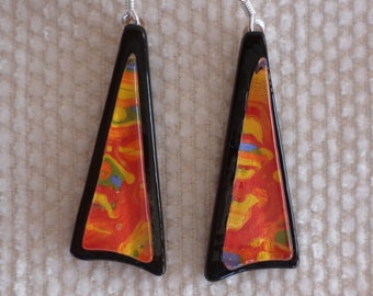 Fused glass earrings