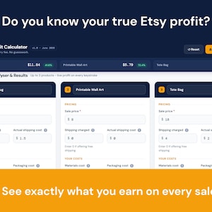Etsy Profit Calculator | Know Your True Margin After Every Fee | Pricing Tool for Sellers