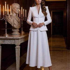 jacket to wear with peplum dress Long Sleeve Lace Peplum Sheath Jacket Dress