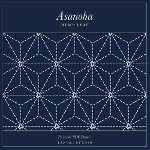 Asanoha Sashiko Pattern PDF | Stick and Stitch, Visible Mending | Hemp Leaf | Water Soluble Printable | Instant Download