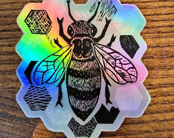 Holographic Honeybee sticker