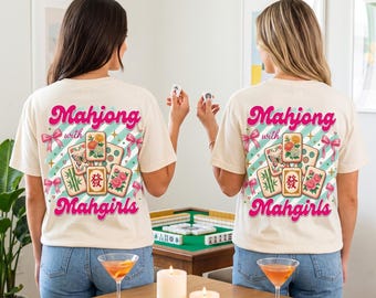 Maglietta Mahjong PNG Design Idee regalo Mahjong Club Sociale Crepe Punti Bams Piastrella Grafica Serata di giochi Download digitale Sublimazione DTF Cricut