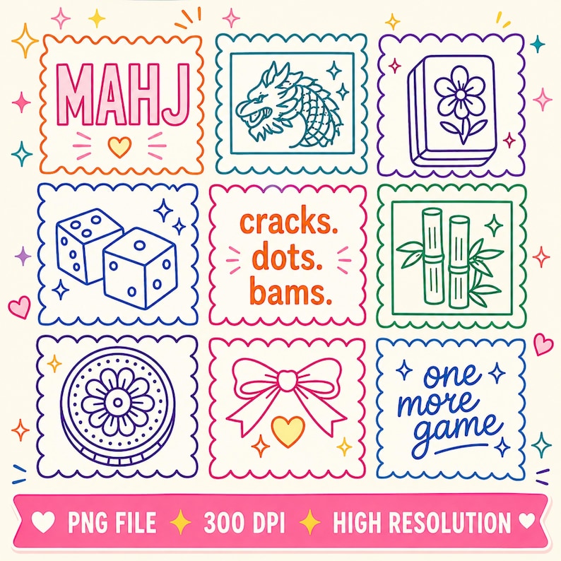 Design per maglietta Mahjong SVG PNG / Idee regalo Mahjong / Grafica Cracks Dots Bams Tile / Serata di giochi Download digitale Sublimazione DTF Cricut immagine 1