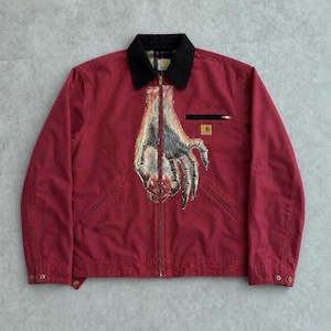 Customized carhartt jacket, Embroidered patchwork, Y2K Streetwear, Oversized Anime Graphic Jacket
