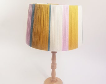 Yarn wrapped lampshade, string lamp, table lampshade