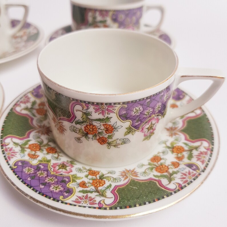 Vintage Cups and Saucers Floral Design Etsy