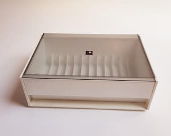 Vintage Video Cassette Storage white, VHS, Flair