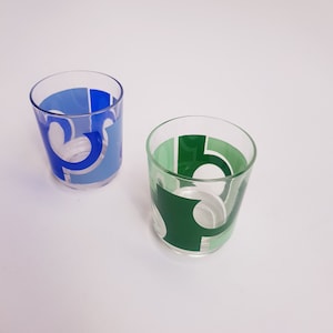 Vintage lemonade glasses , abstract design,
