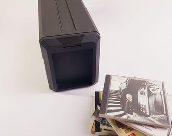 Vintage 1980s Black CD Cabinet: Retro Media Storage, Holds 21 CDs