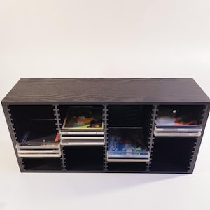 Vintage black CD Storage Cabinet - 1980s Media Organizer