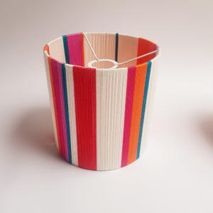 Handmade yarn wrapped lampshade,  pendant string lampshade