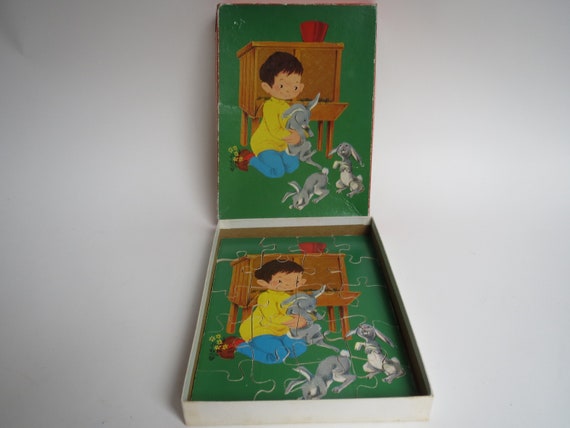 vintage children's wooden puzzles