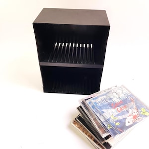 Vintage 1980s CD Storage Cabinet – Holds 22 CDs – Retro Media Organizer