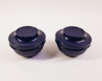 Vintage Tupperware containers, blue, 1970s