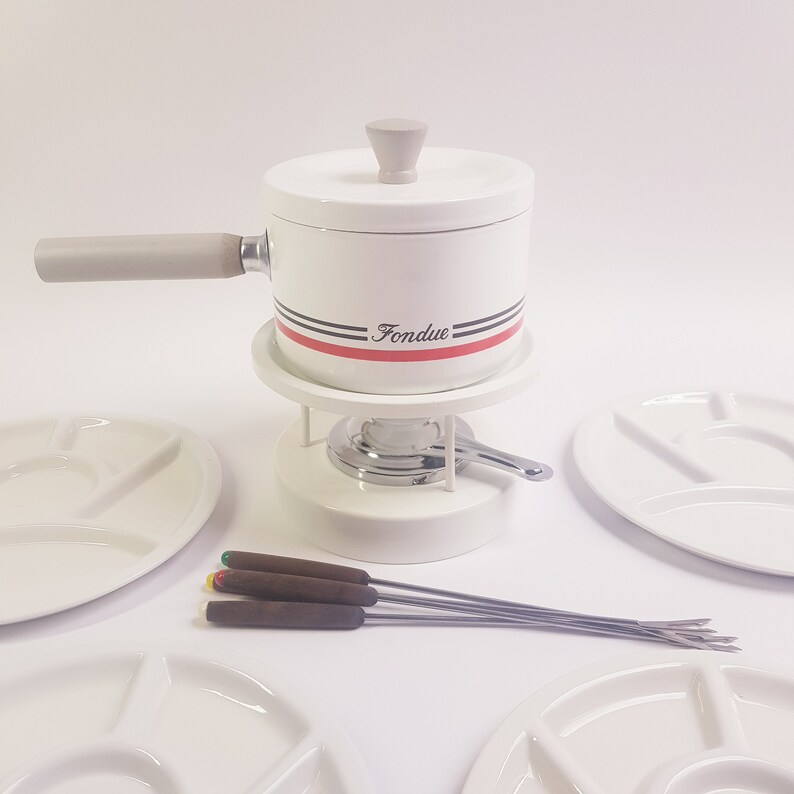 Vintage Fondue Set, 1980s Dinner Party, Set for Four Etsy New Zealand