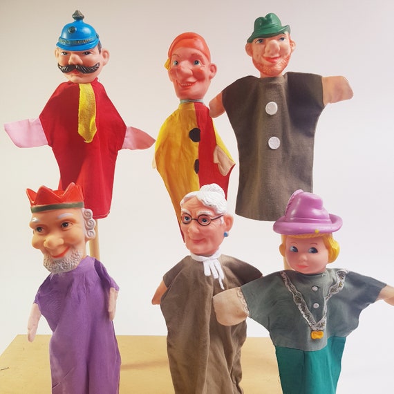 Vintage Hand Puppets 6x Pretend Play Puppets 1960s Toy Etsy Norway