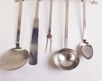 Kitchen Utensils Wall Rack - Gero Zilmeta Holland -Dutch stainless steel utensil rack