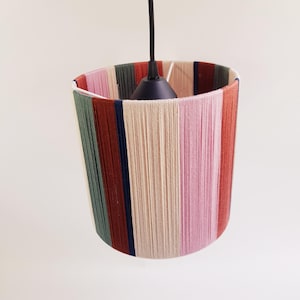 Yarn wrapped lampshade - handmade string lamp - cotton lampshade