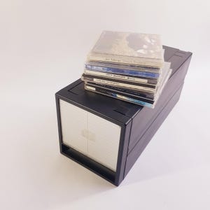 Vintage 1980s Black CD Cabinet: Retro Media Storage, Holds 16 CDs