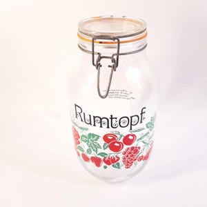 Vintage Rumtopf Jar 3 Liter | Large Retro Rumtop Pot | Traditional Fruit Jar
