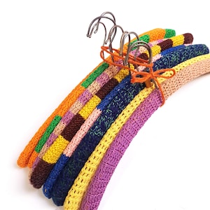 Vintage Knitted Clothes Hangers - Set of 8 Retro Closet Organizers