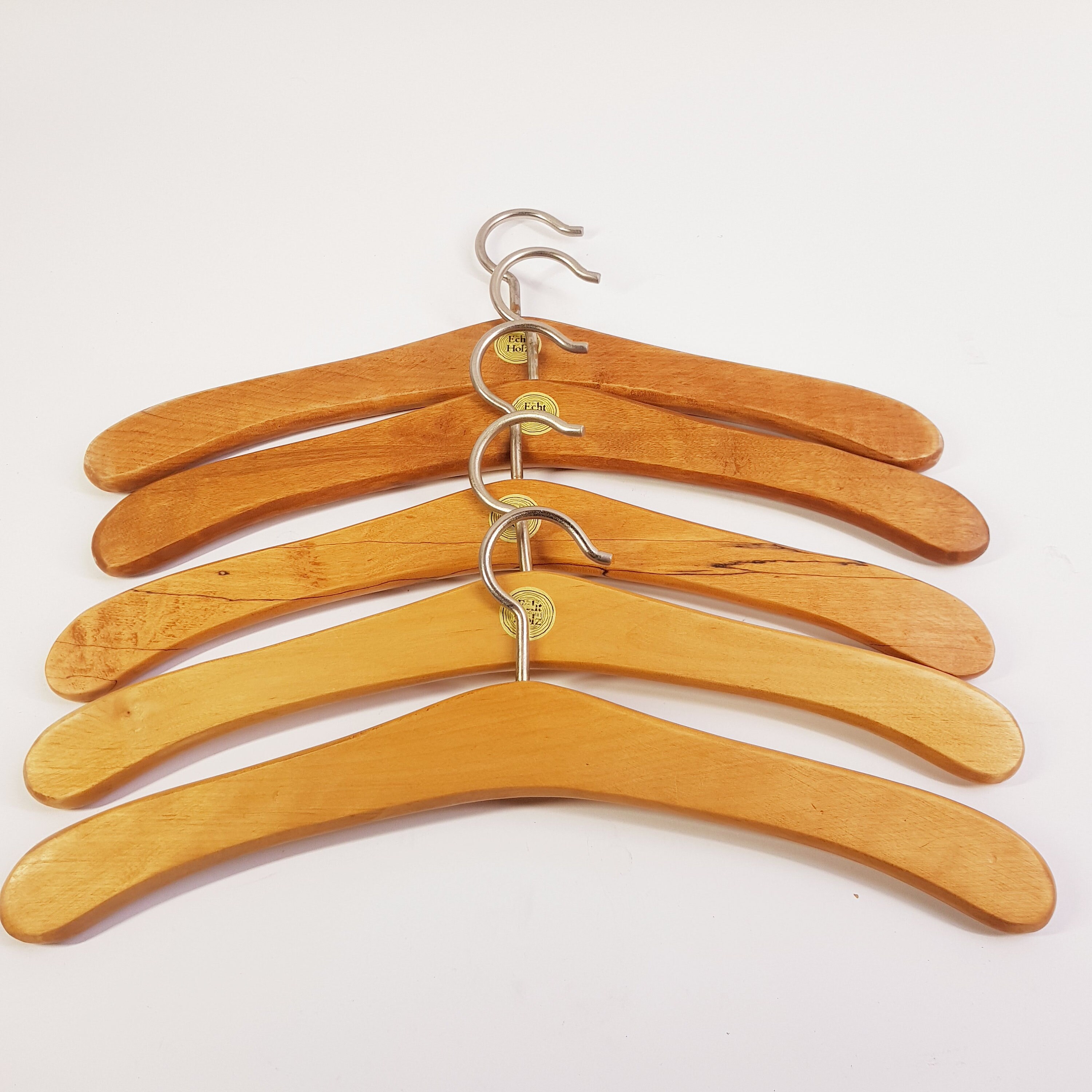 Vintage wooden coat hangers, 1970s