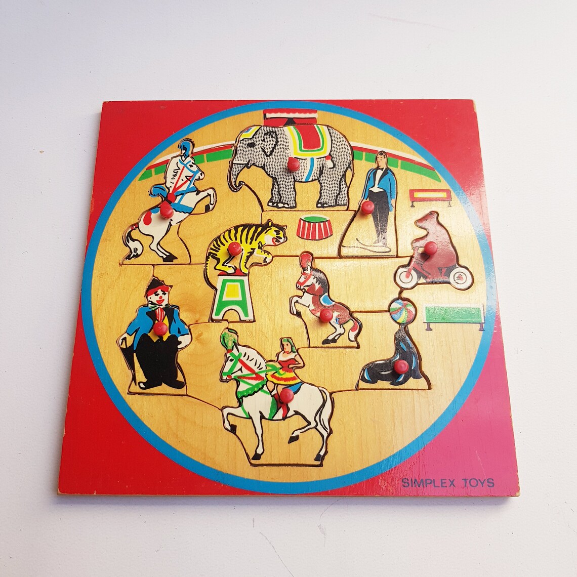 Wooden Circus Puzzle Vintage Wooden Jigsaw Simplex Toys Etsy