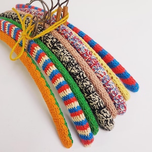 Vintage Knitted Clothes Hangers - Set of 8 Retro Closet Organizers