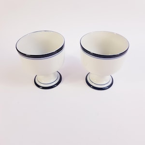 Juego de cuencos con pie estilo bistró danés vintage, cuencos de postre con pedestal escandinavos, vajilla danesa retro.