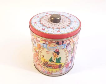 希少　all ビンテージ缶　ブリキ缶 ヴィンテージブリキ缶 8面八角形金属缶 アジアのグラフィックデザイン